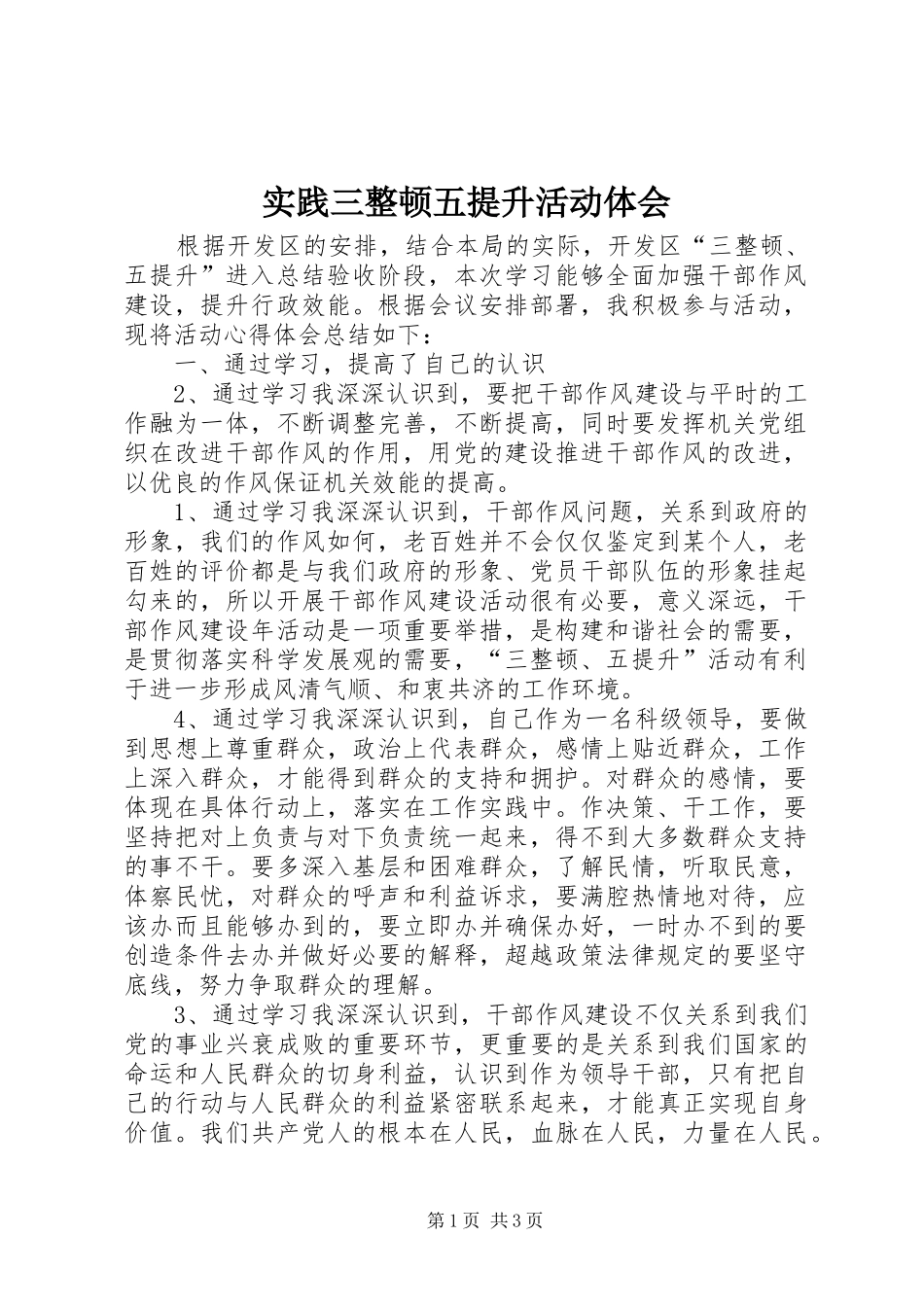 2024年实践三整顿五提升活动体会_第1页