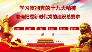 学习贯彻党十九大精神准确把握新时代党的建设总要求