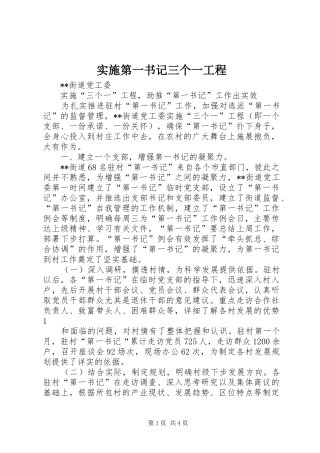2024年实施第一书记三个一工程