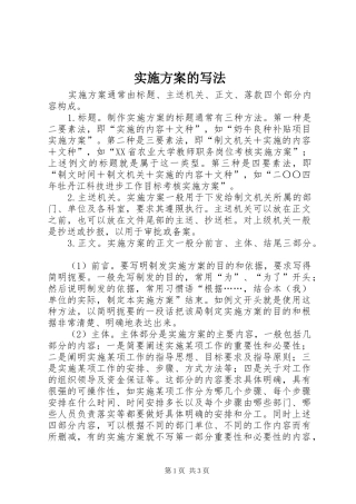 2024年实施方案的写法
