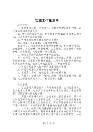 2024年实施工作量清单