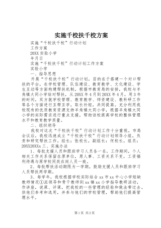 2024年实施千校扶千校方案