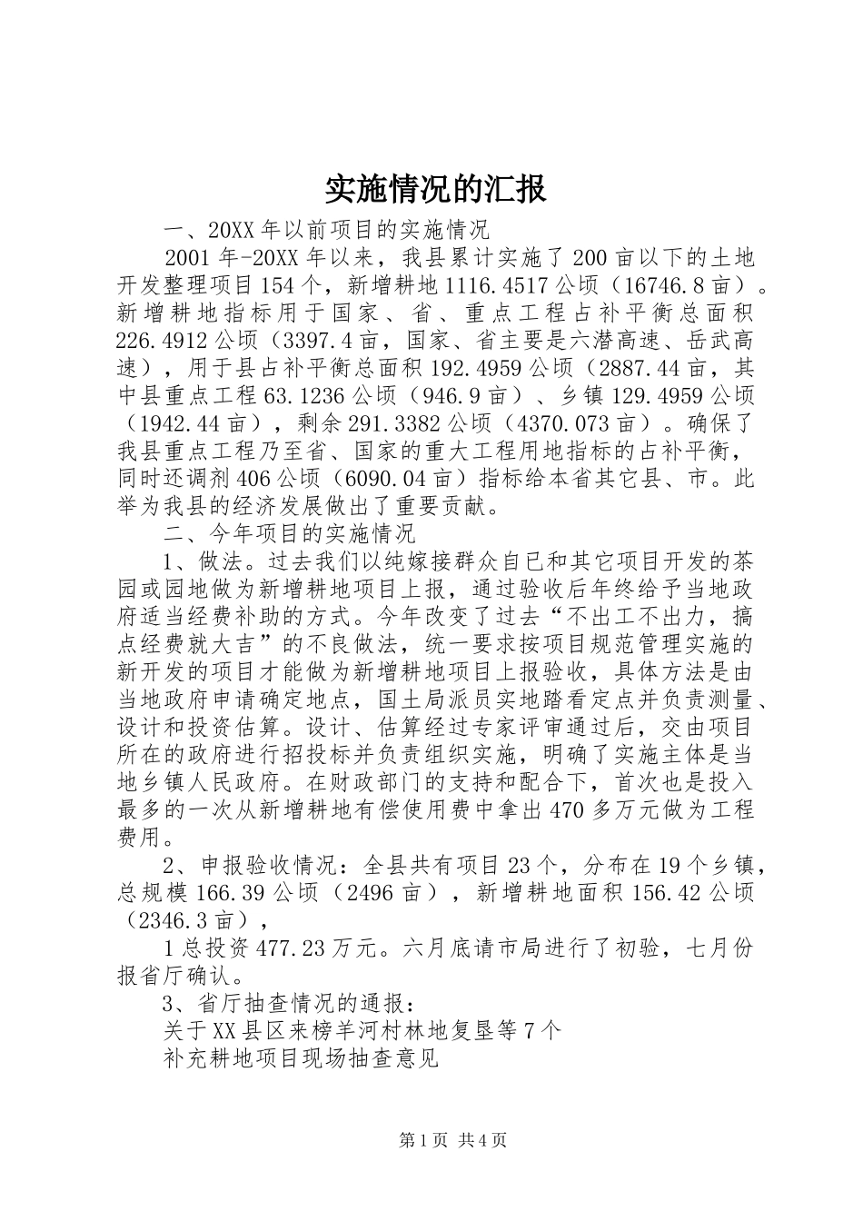 2024年实施情况的汇报_第1页