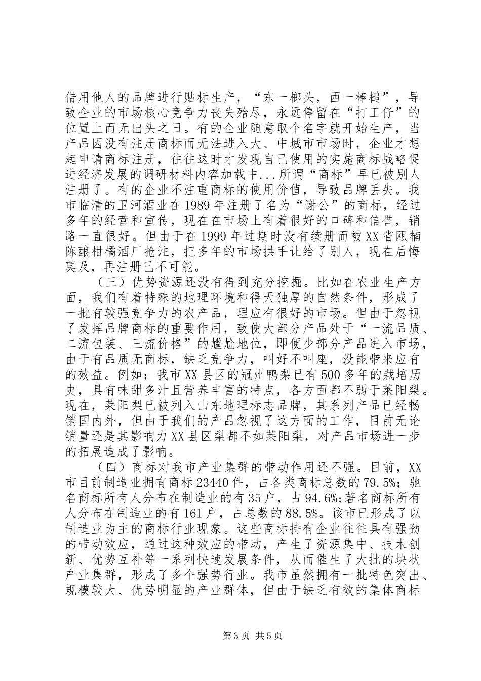 2024年实施商标战略促进经济发展的调研材料_第3页