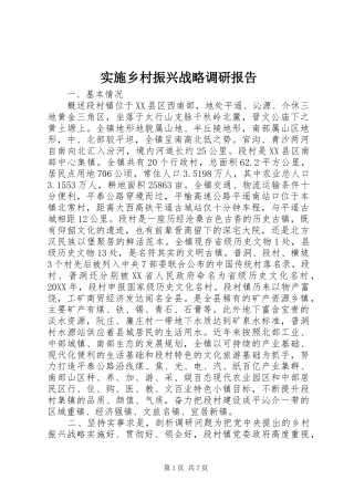 2024年实施乡村振兴战略调研报告