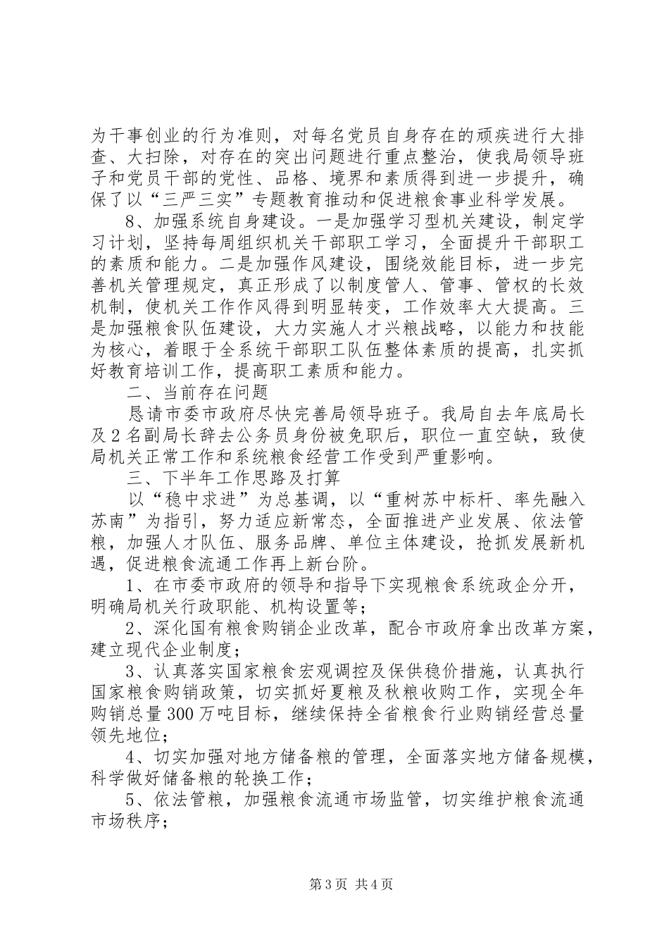 2024年市粮食局上半年工作总结及下半年工作思路_第3页