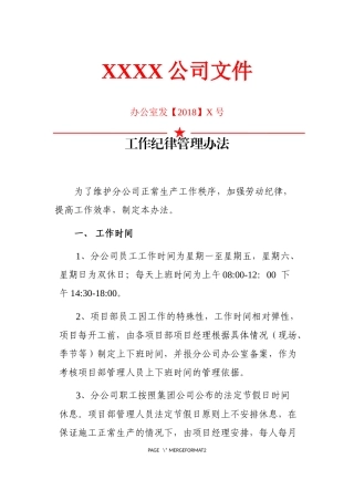 3工作纪律管理办法
