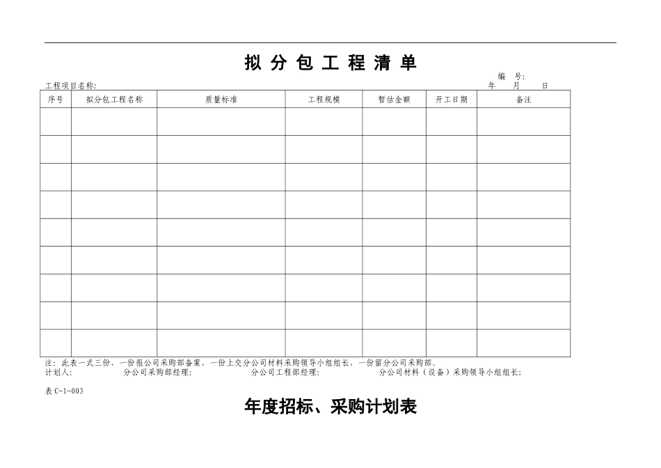 招标、采购管理表格汇编 41页_第2页