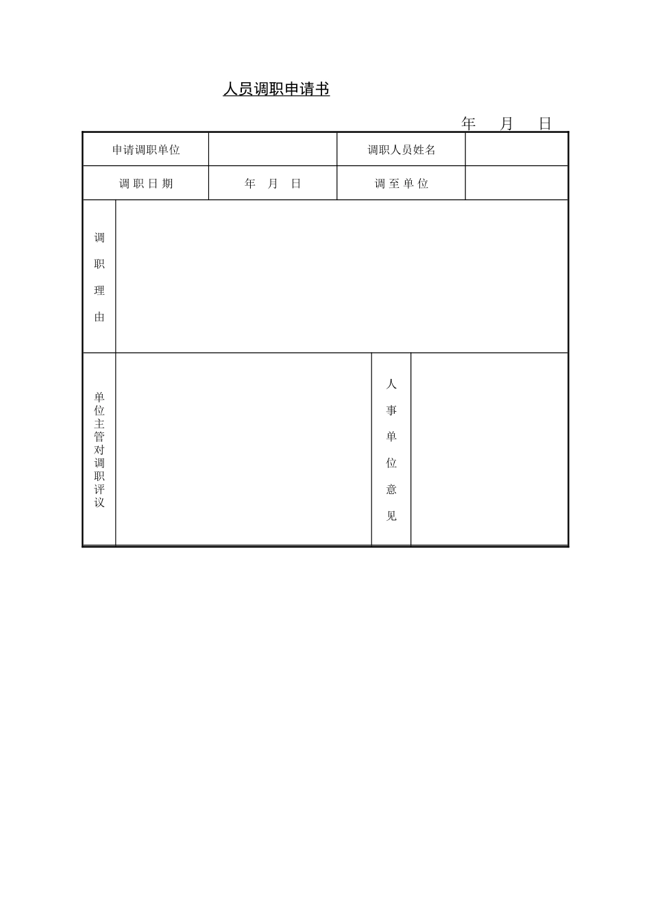 人员调职申请书_第1页