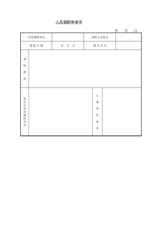 人员调职申请书