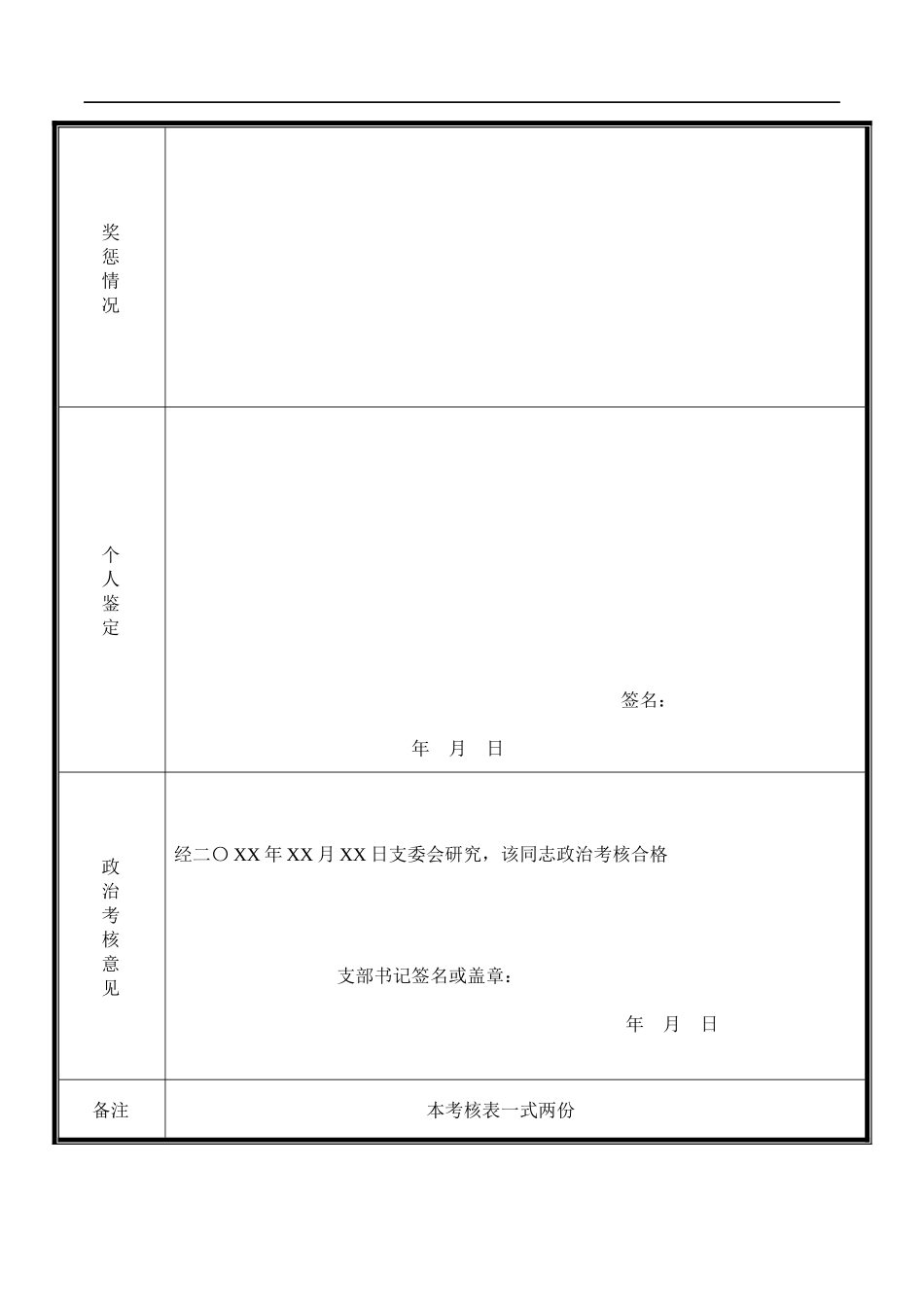 党员发展对象政治考核表入党积极分子考察表报告模板_第2页