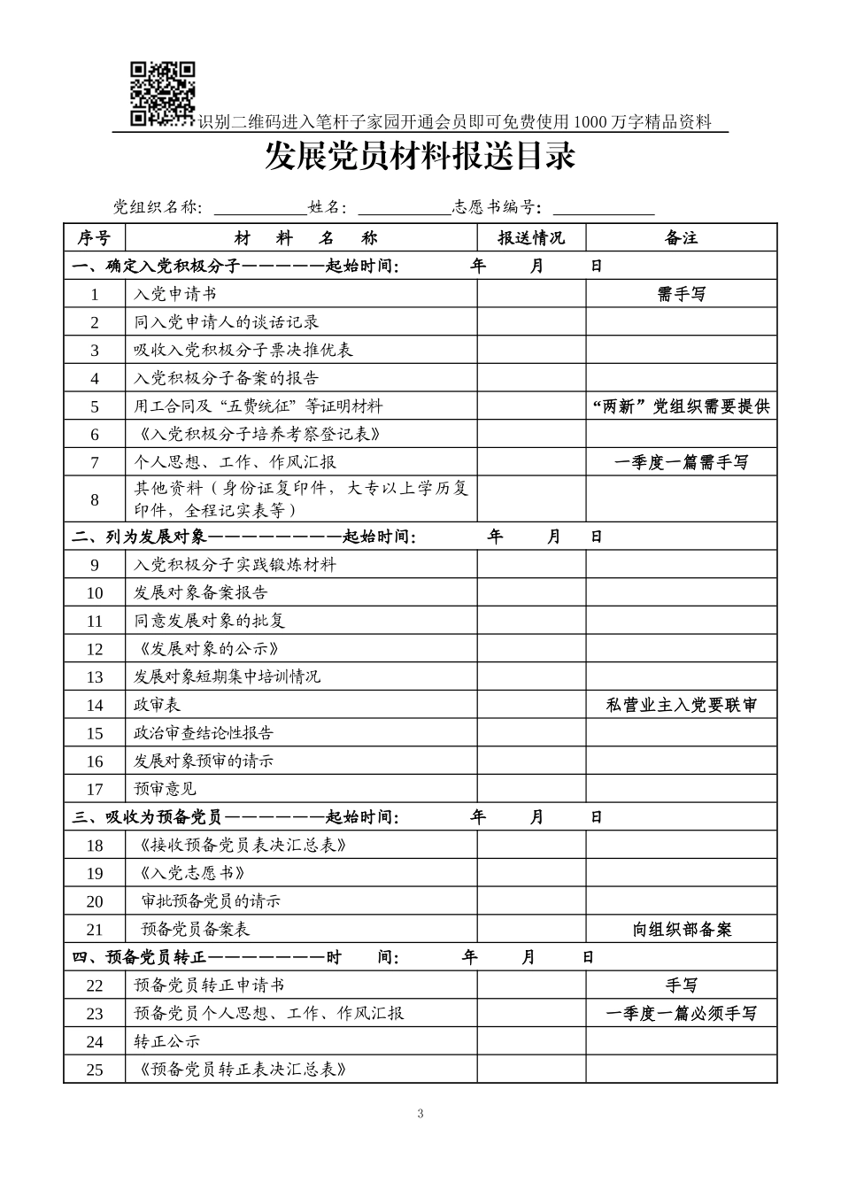党员发展全套资料模板(25项)_第3页