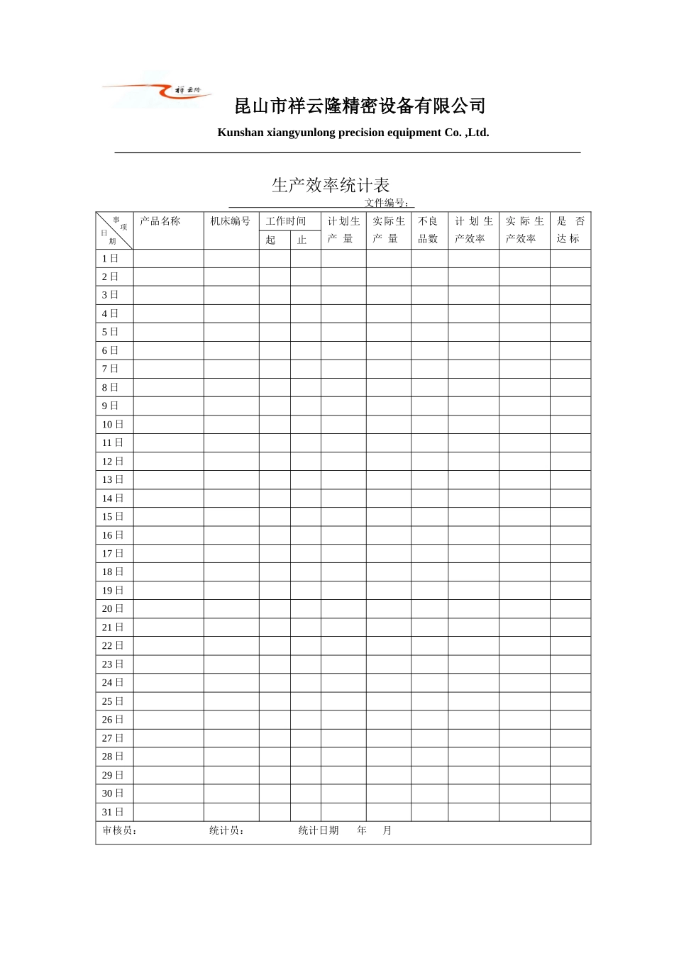生产效率统计表_第1页