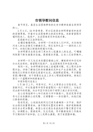 2024年市领导慰问信息