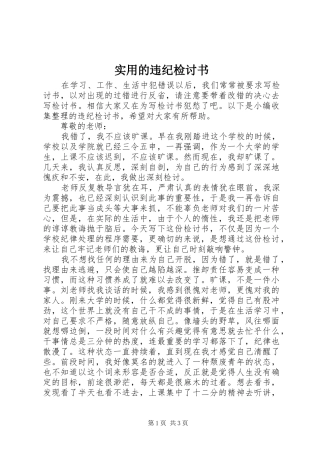 2024年实用的违纪检讨书
