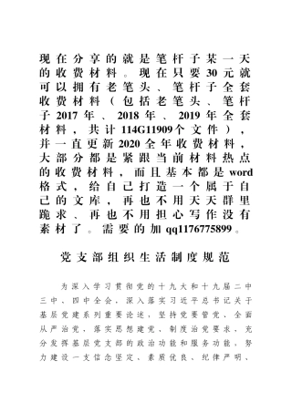 党支部组织生活制度规范