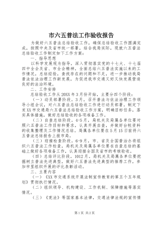 2024年市六五普法工作验收报告