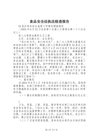 2024年食品安全法执法检查报告