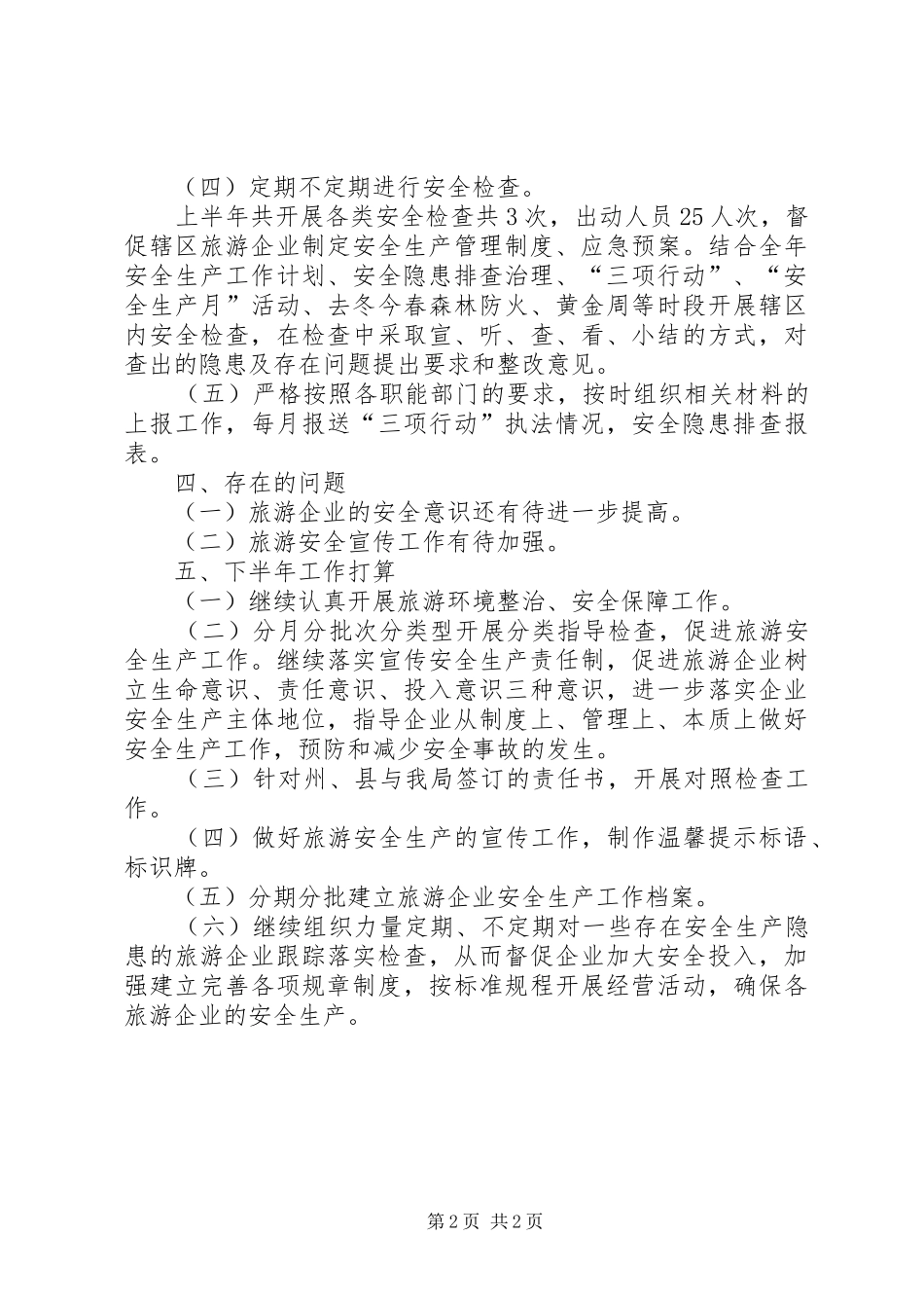 2024年市旅游局年度安全生产工作总结_第2页