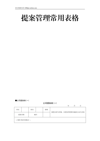 提案管理常用表格 10页