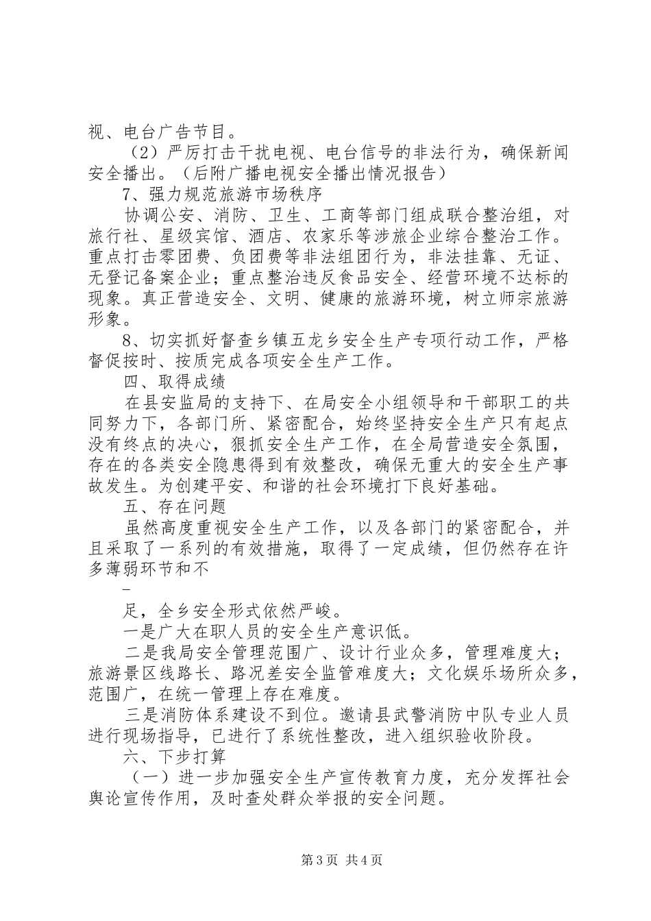 2024年市旅游局上半年安全生产工作总结_第3页