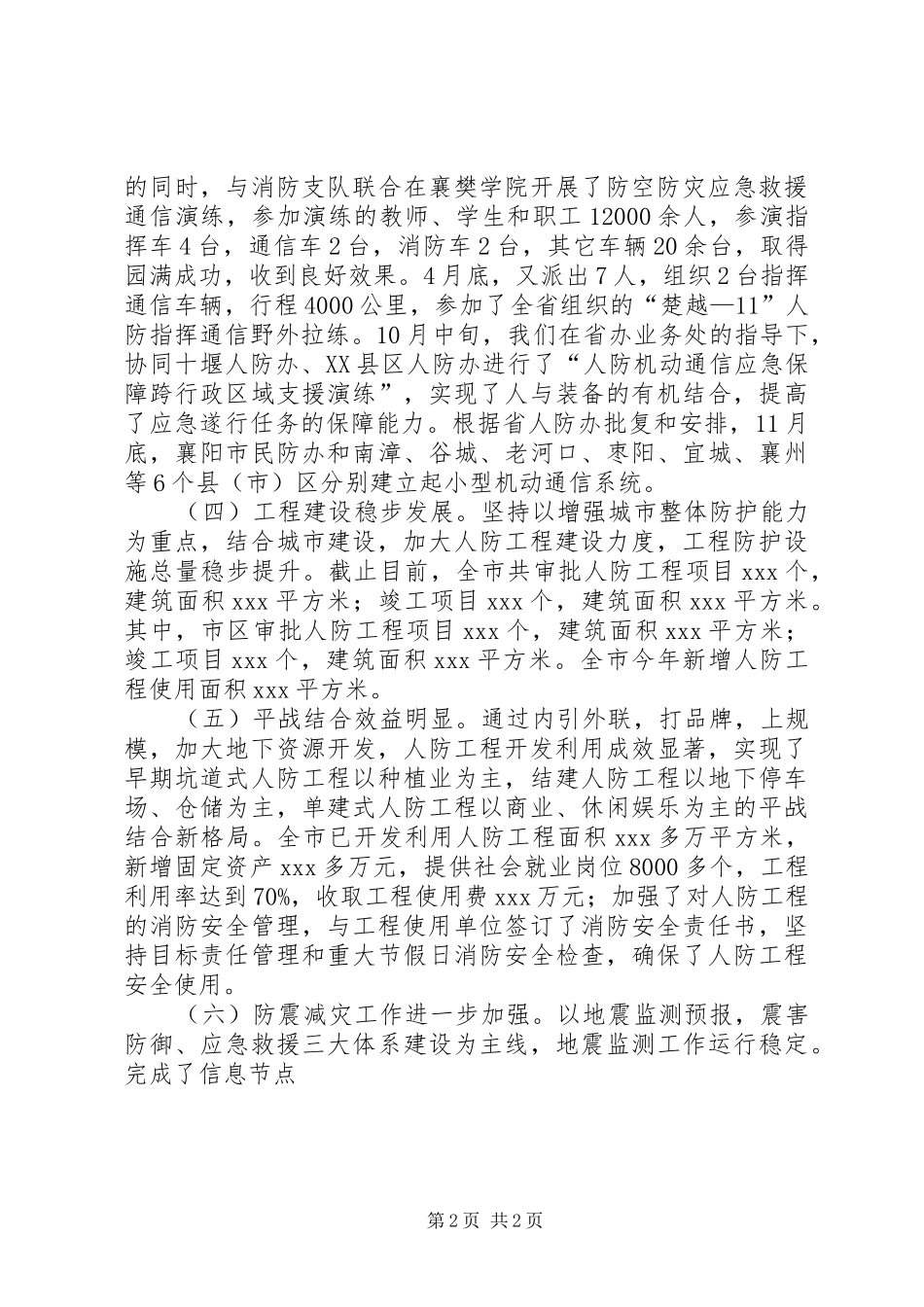 2024年市民防办工作总结_第2页