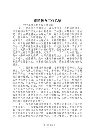 2024年市民防办工作总结