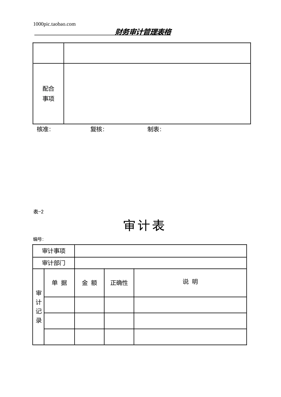 财务审计管理表格 10页_第3页