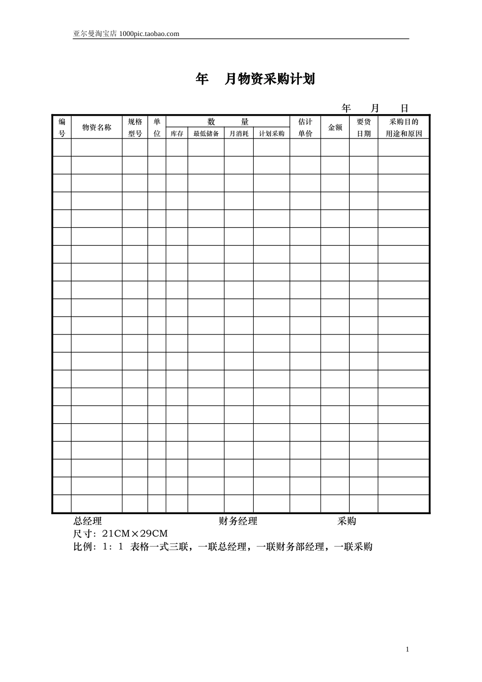 采购部相关表格 10页_第1页