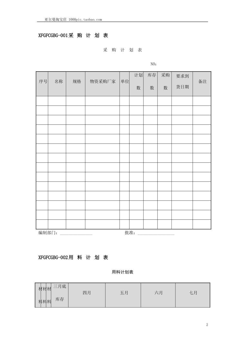 采购管理必备表格 54页_第2页