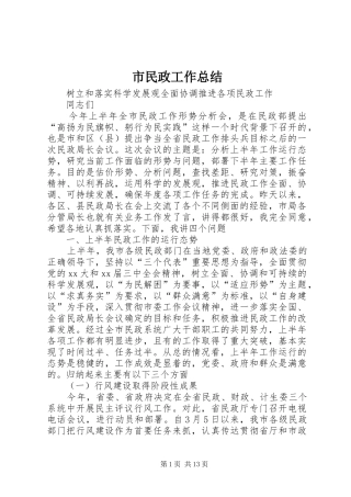 2024年市民政工作总结