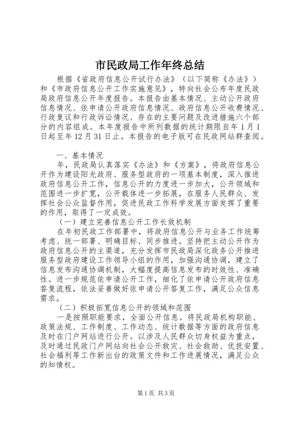 2024年市民政局工作年终总结_第1页