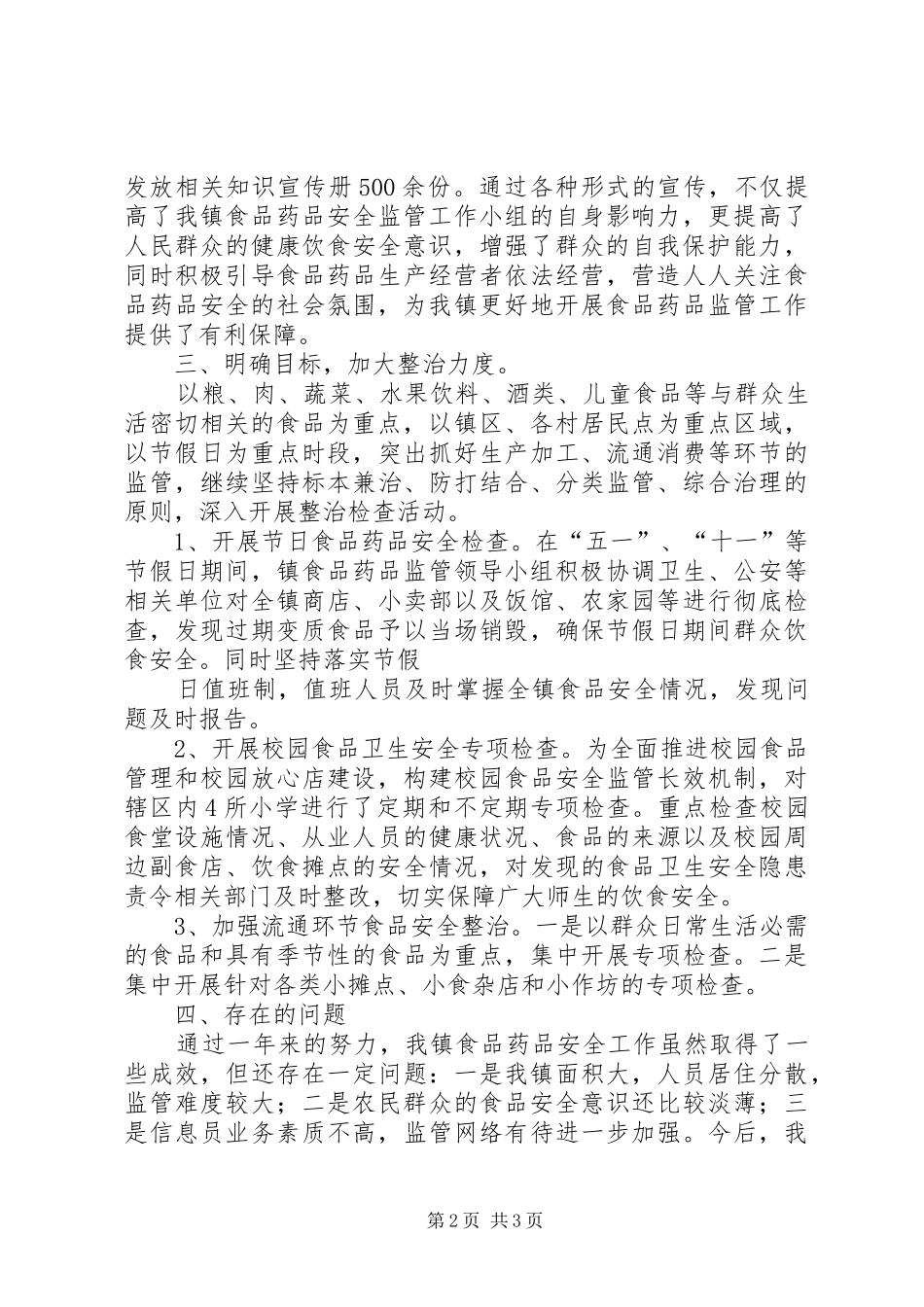 2024年食品药品安全监管工作总结_第2页