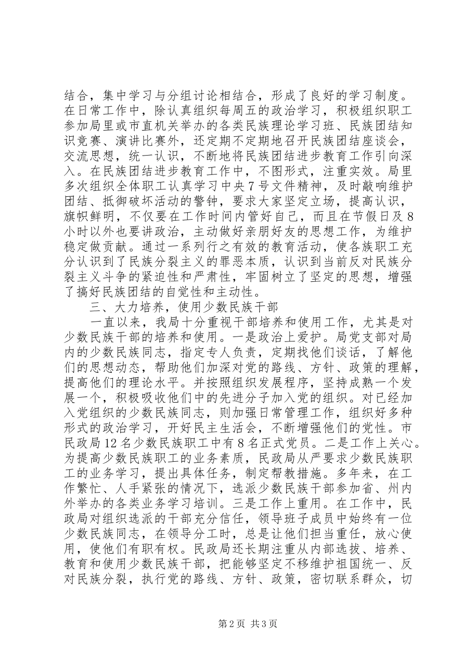 2024年市民政局民族团结先进事迹材料_第2页