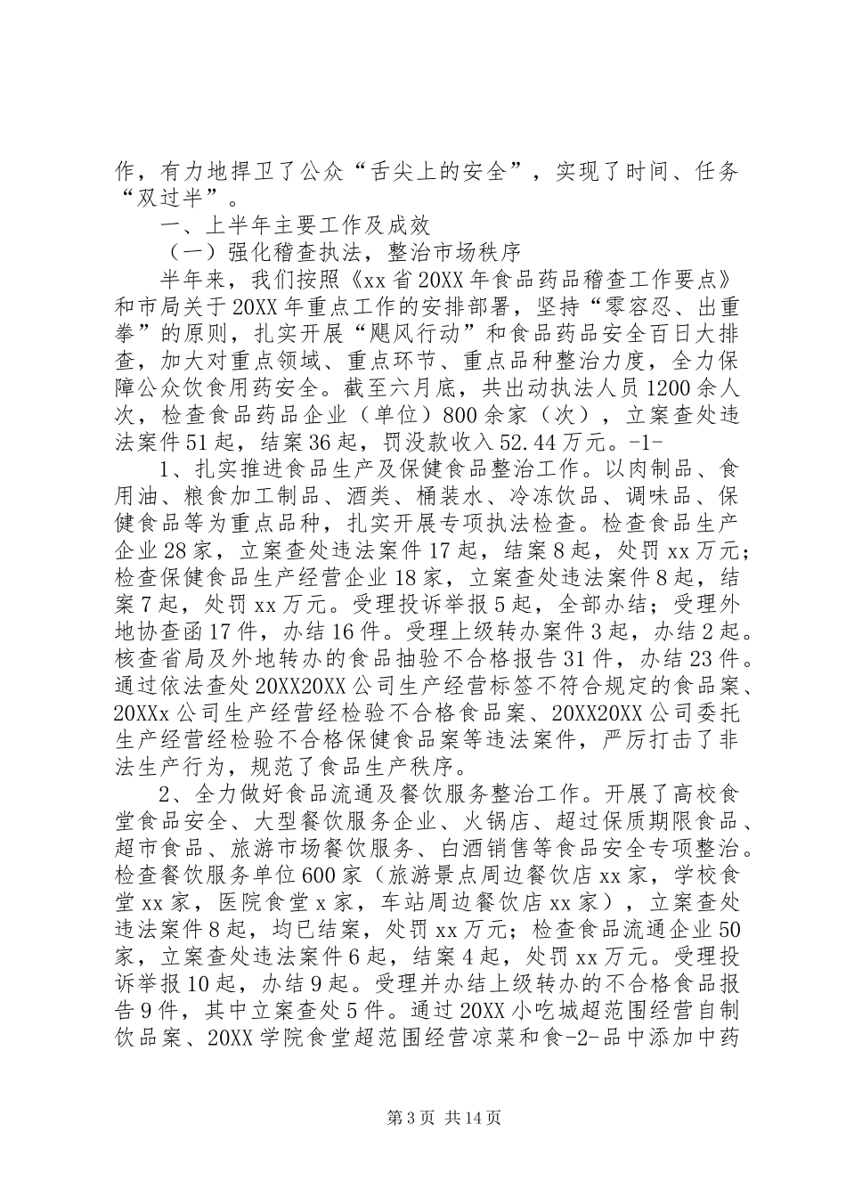 2024年食品药品稽查工作总结_第3页