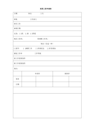 工资调整申请书