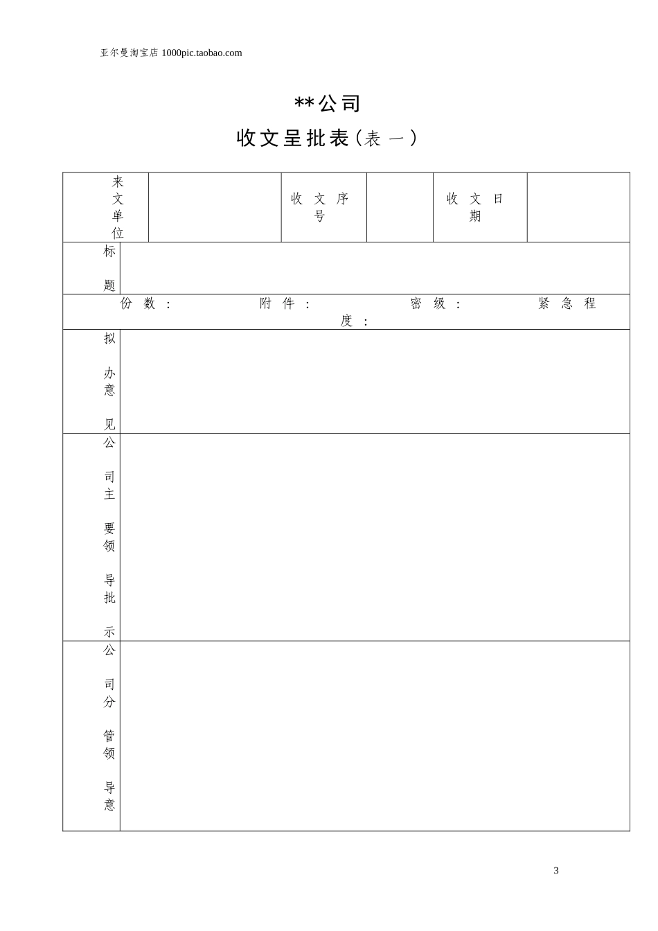 公司常用各类表格大全 27页_第3页
