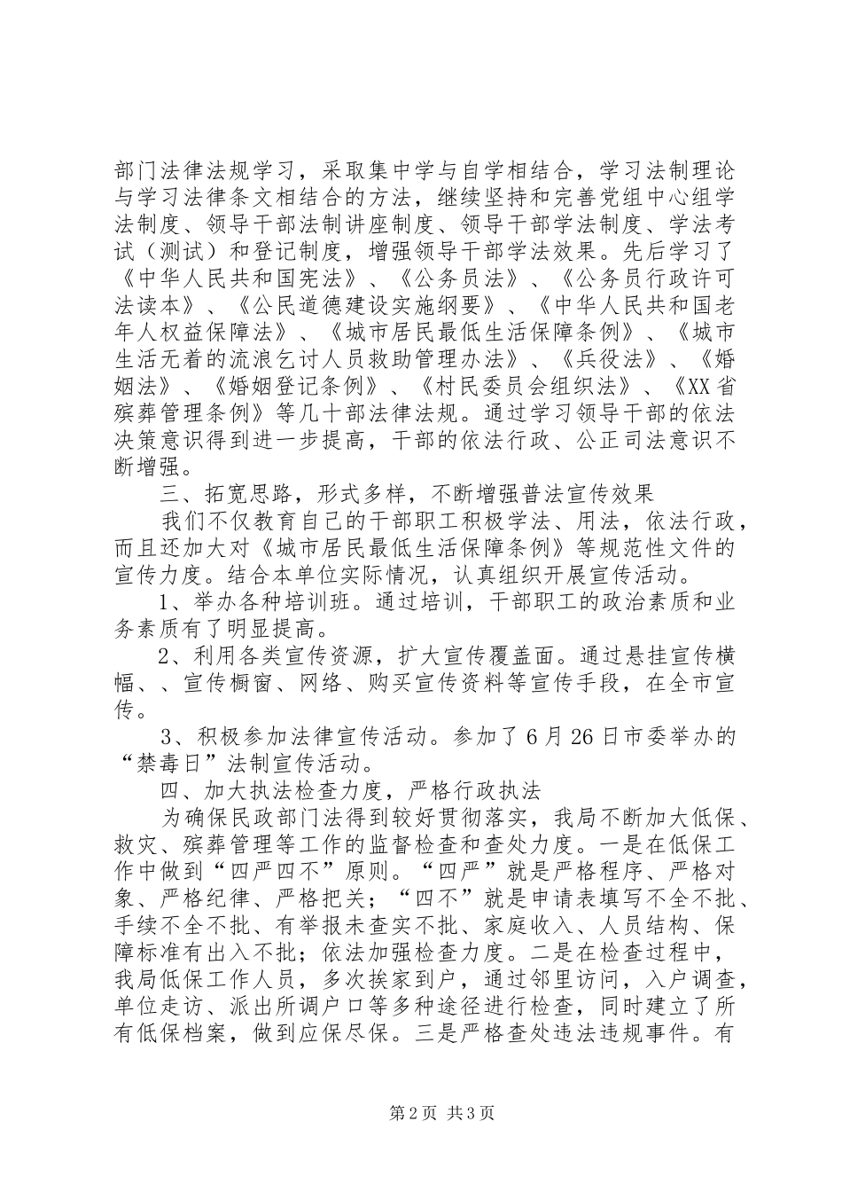2024年市民政局依法治理工作总结_第2页