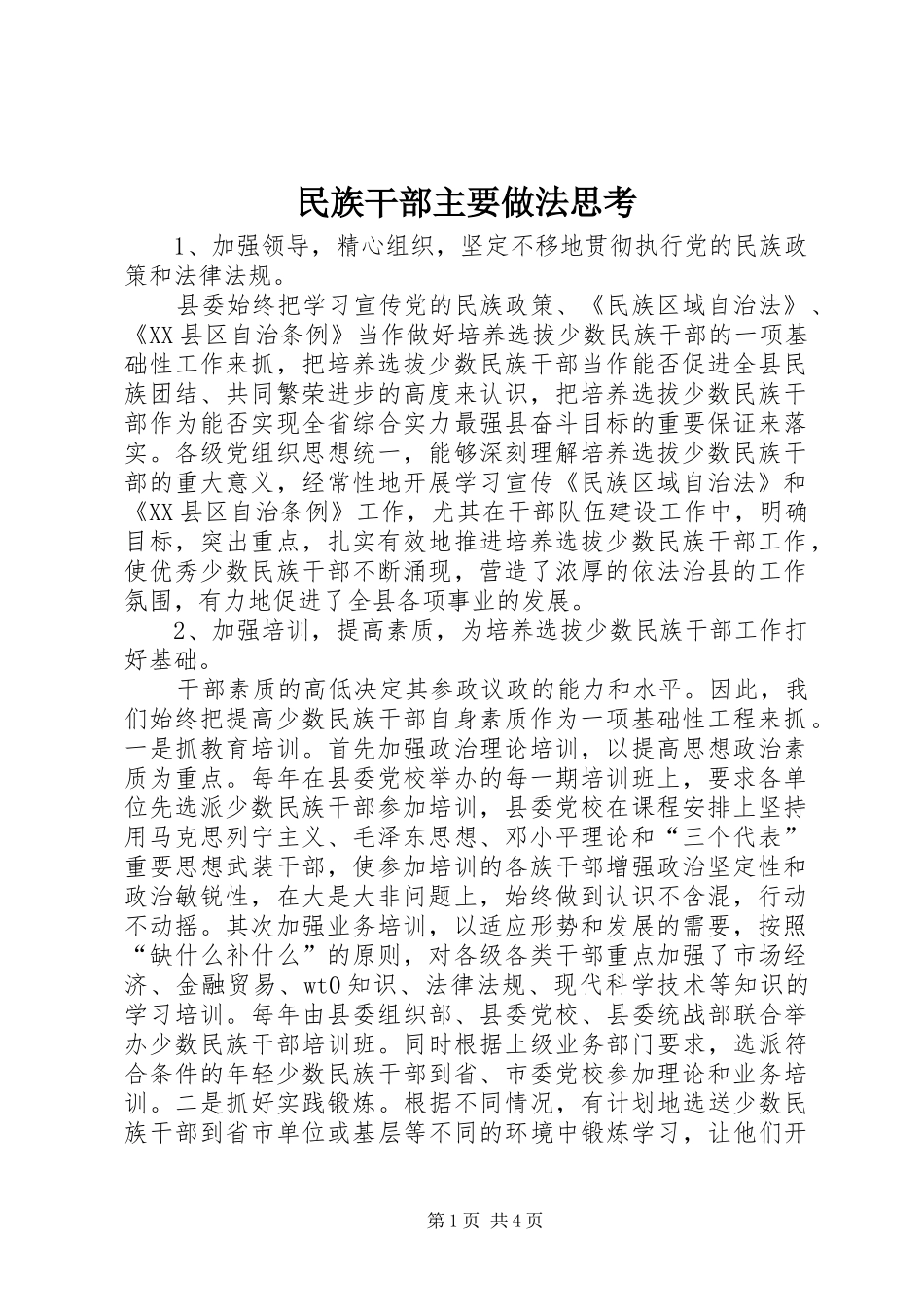 2024年民族干部主要做法思考_第1页