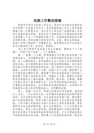 2024年民族工作整改措施