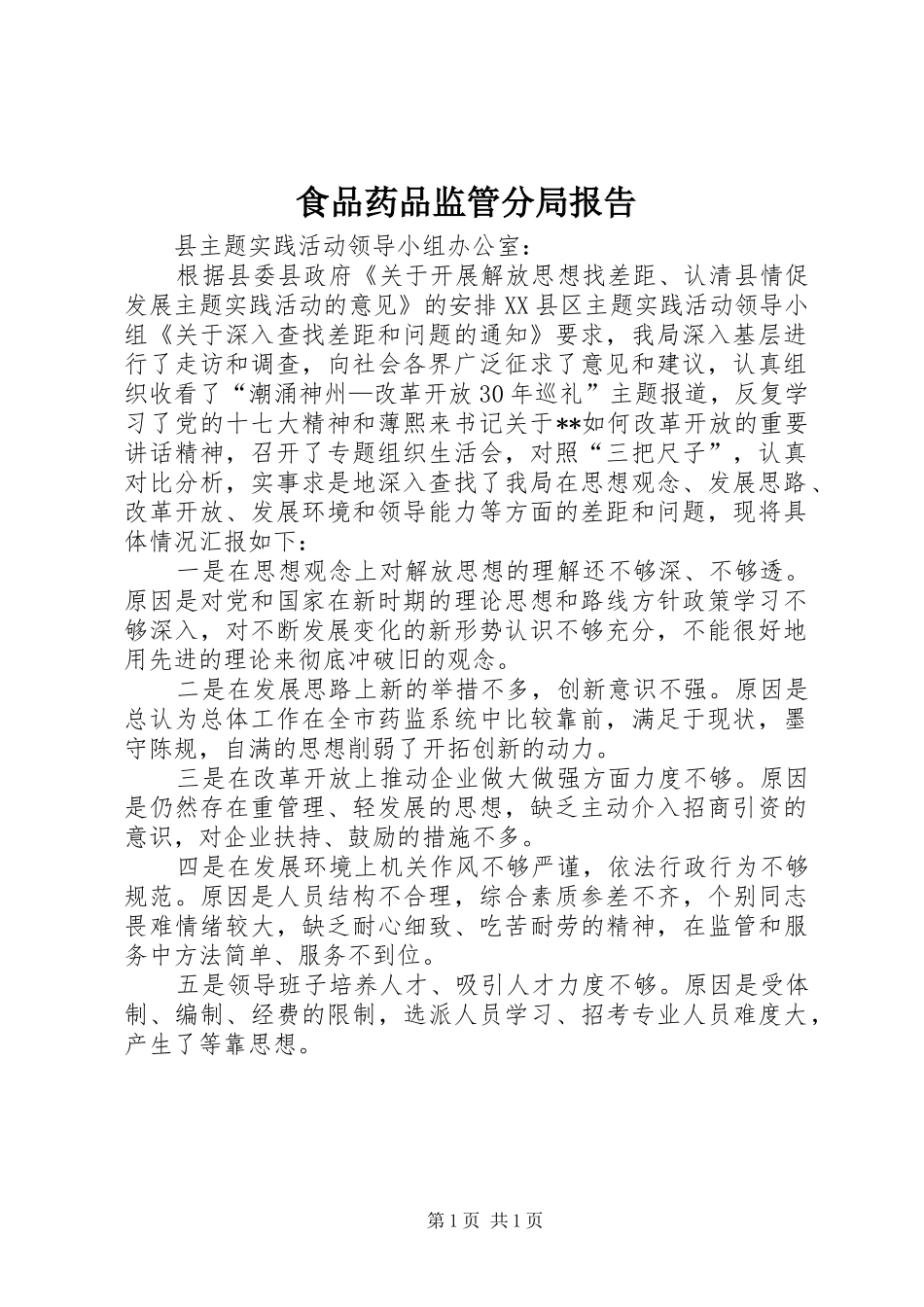 2024年食品药品监管分局报告_第1页