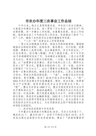 2024年市农办年度三农事业工作总结