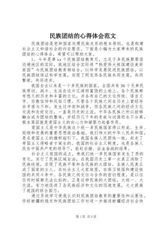 2024年民族团结的心得体会范文