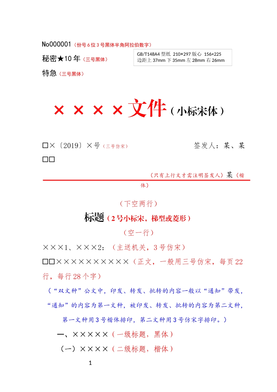 【图文模板】公文标准格式样式模板_第1页
