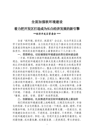 开发区软环境建设发言稿