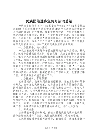 2024年民族团结进步宣传月活动总结