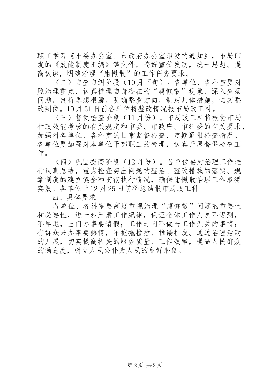 2024年食药监局庸懒散治理方案_第2页