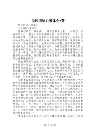 2024年民族团结心得体会董