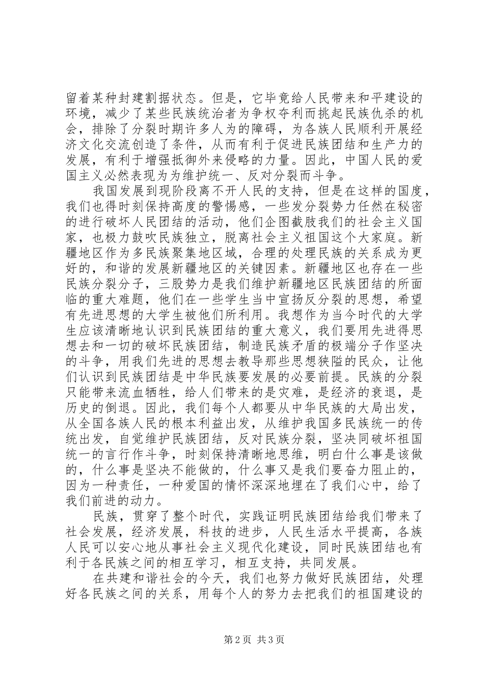2024年民族团结心得体会范文_第2页