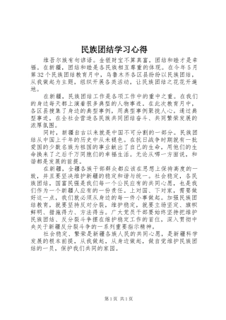 2024年民族团结学习心得
